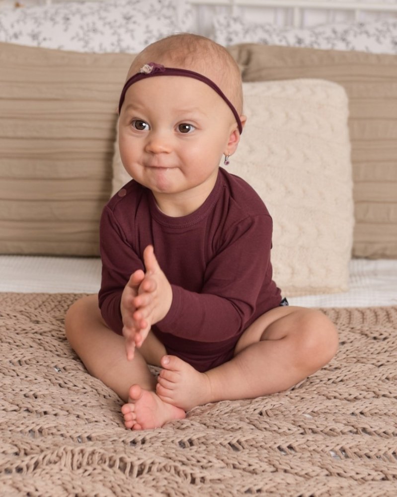 Corpo a maniche lunghe per bambini, bordeaux 62
