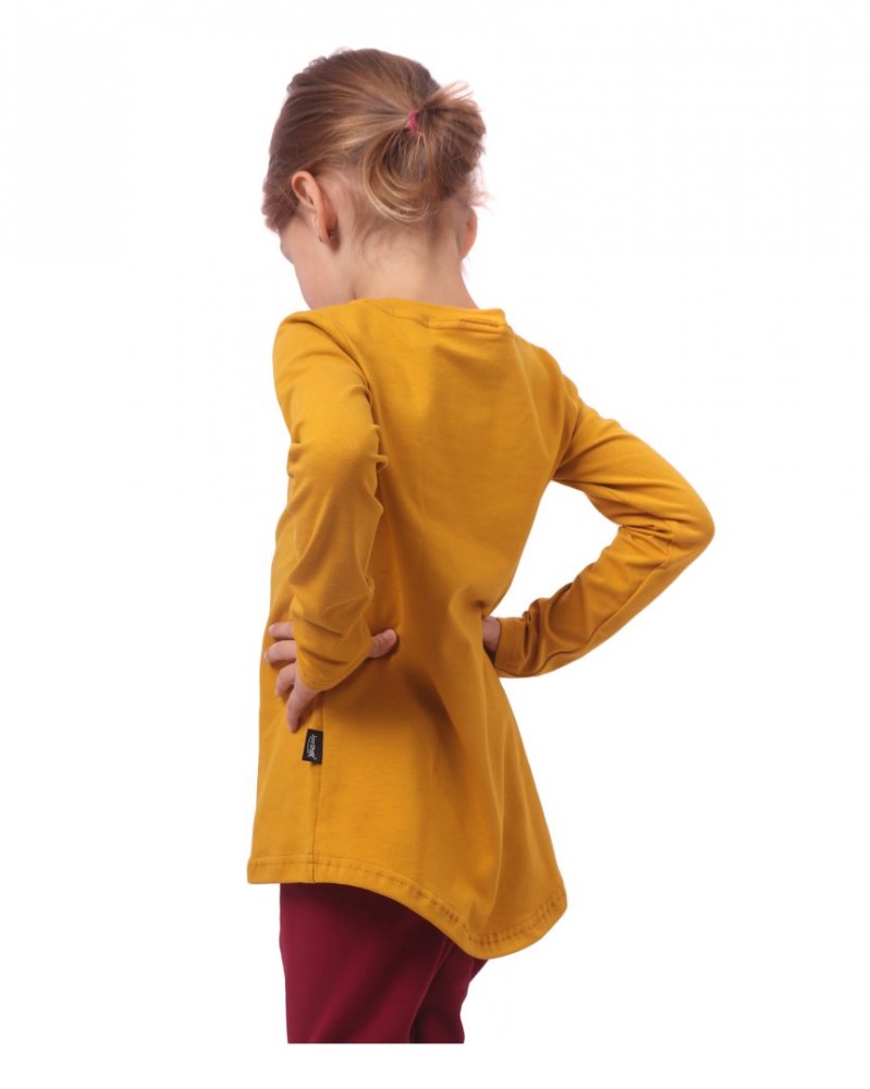 T-shirt manches longues pour filles, moutarde 98