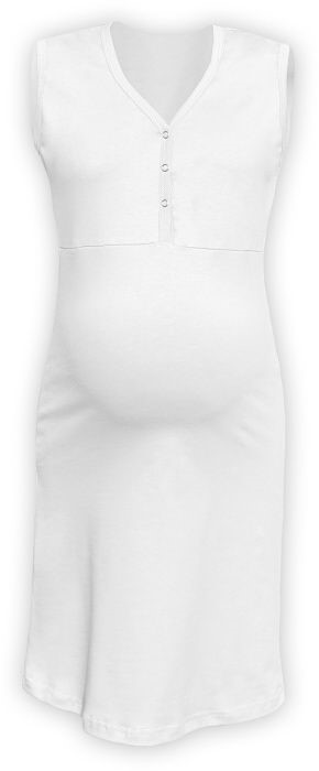 Camicia da notte per l'allattamento, senza maniche, bianca M/L