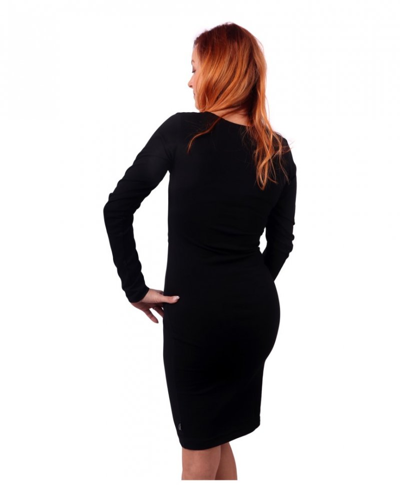 Abito da allattamento Elena, manica lunga, nero M/L - immagine 3
