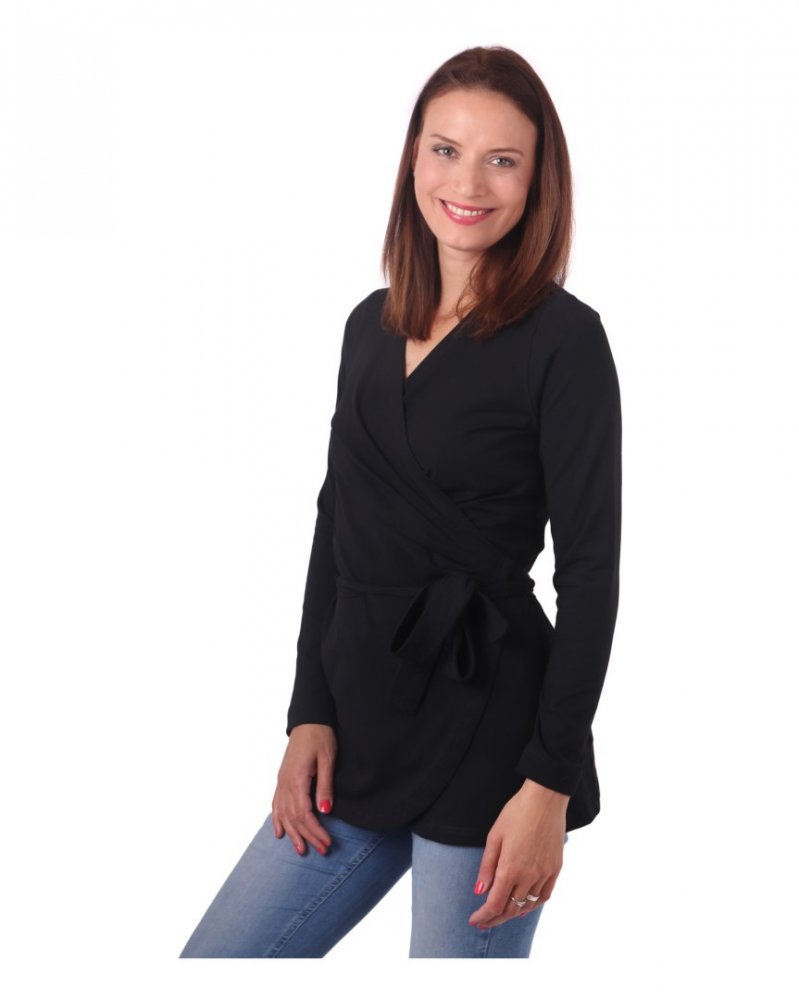 Veste enveloppante pour femmes enceintes et porteuses Michaela, noir S/M – Image 3