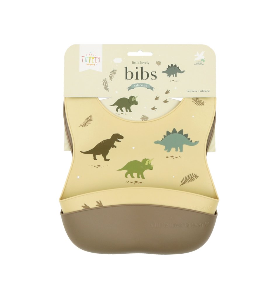 A Little Lovely Company - Ensemble de 2 bavoirs en silicone - dinosaures – Image 3