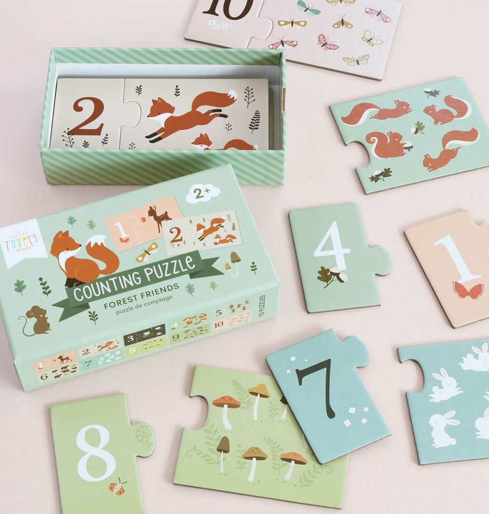 A Little Lovely Company - Puzzle da incastro - Imparare a contare con gli amici del bosco - immagine 5