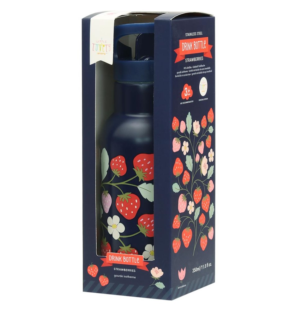 A Little Lovely Company - Borraccia in acciaio inox, 350 ml - Fragole - immagine 3