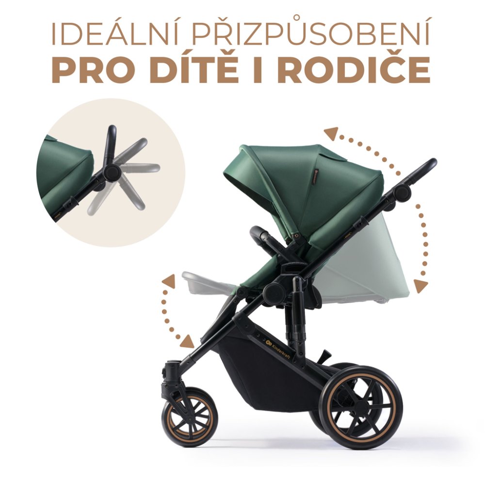 KINDERKRAFT Poussette combinée 2 en 1 Prime 2 Green – Image 7