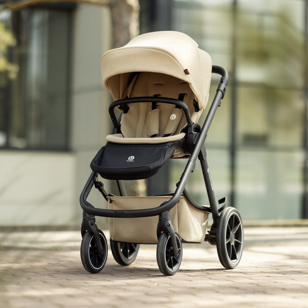 PETITE&MARS Poussette combinée ICON 2en1 Mocha Beige LITE AIR + Core Pro i-Size Noir Gris + Base – Image 5