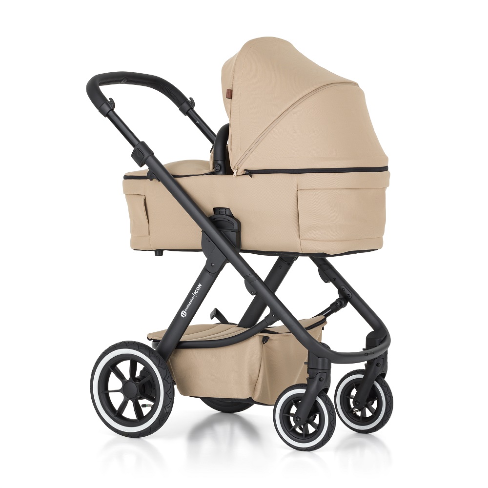 PETITE&MARS Poussette combinée ICON 2en1 Mocha Beige LITE AIR + Core Pro i-Size Noir Gris + Base – Image 7
