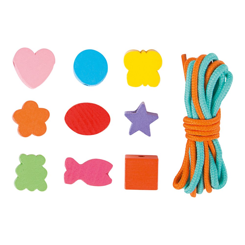 small foot Perles à enfiler en bois formes dans une boîte – Image 4