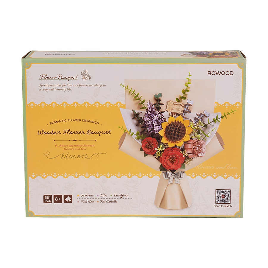 RoboTime Drewniane puzzle 3D Bukiet - obrazek 7