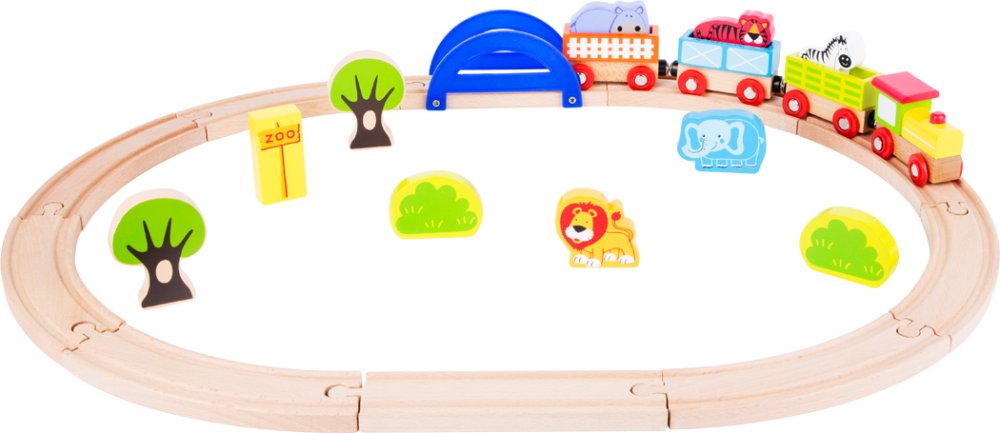 small foot Treno in legno Il mio zoo