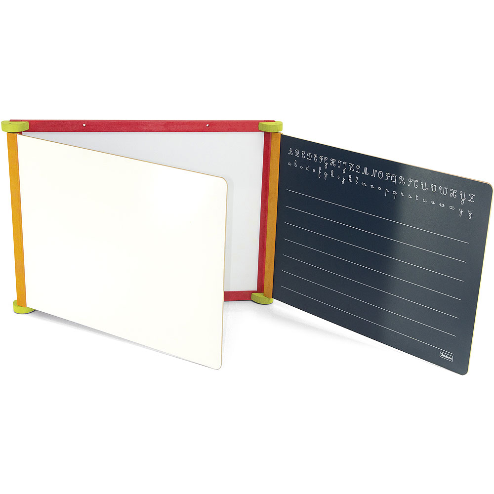 Jeujura Holz-Dreifach-Multifunktionstafel 156x43 cm mit Zubehör, farbig – Bild 3