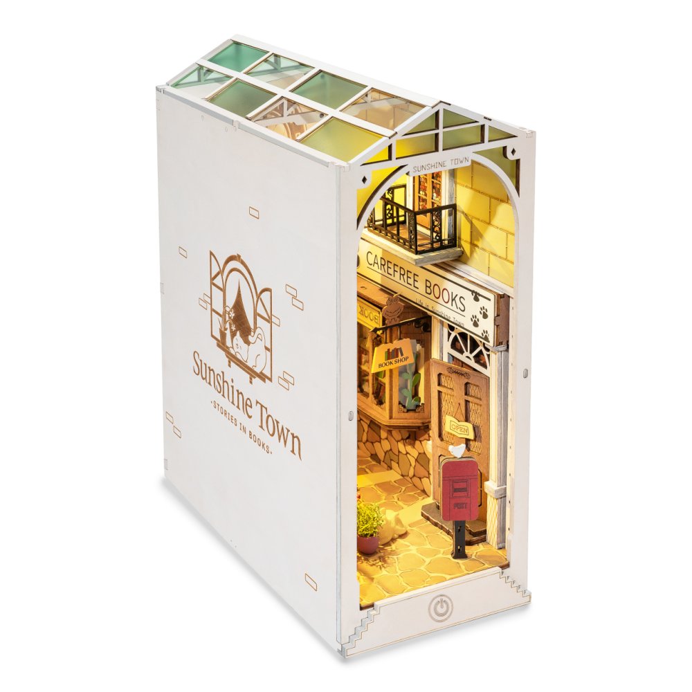 Puzzle 3D RoboTime Serre-livres Miniature de maisonnette Ville ensoleillée – Image 4