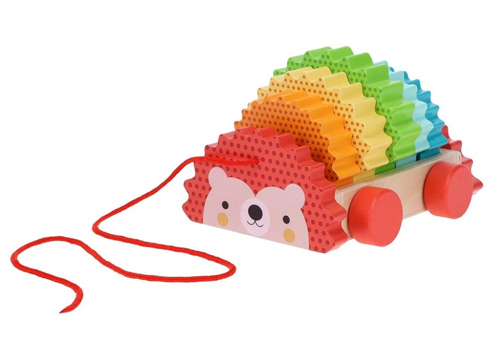 Petit Collage Drewniany jeż do ciągnięcia