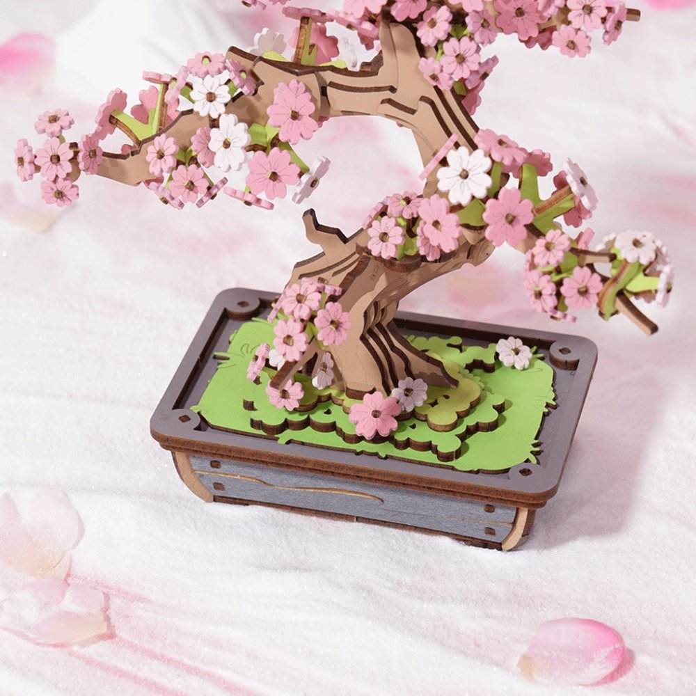 RoboTime 3D dřevěná skládačka Bonsaj sakura (obrázek 11)
