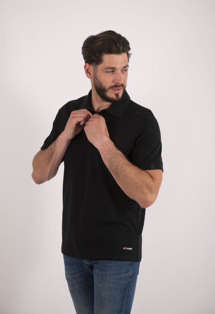 Herren Poloshirt KR dünn Outlast® - Schwarz S – Bild 6
