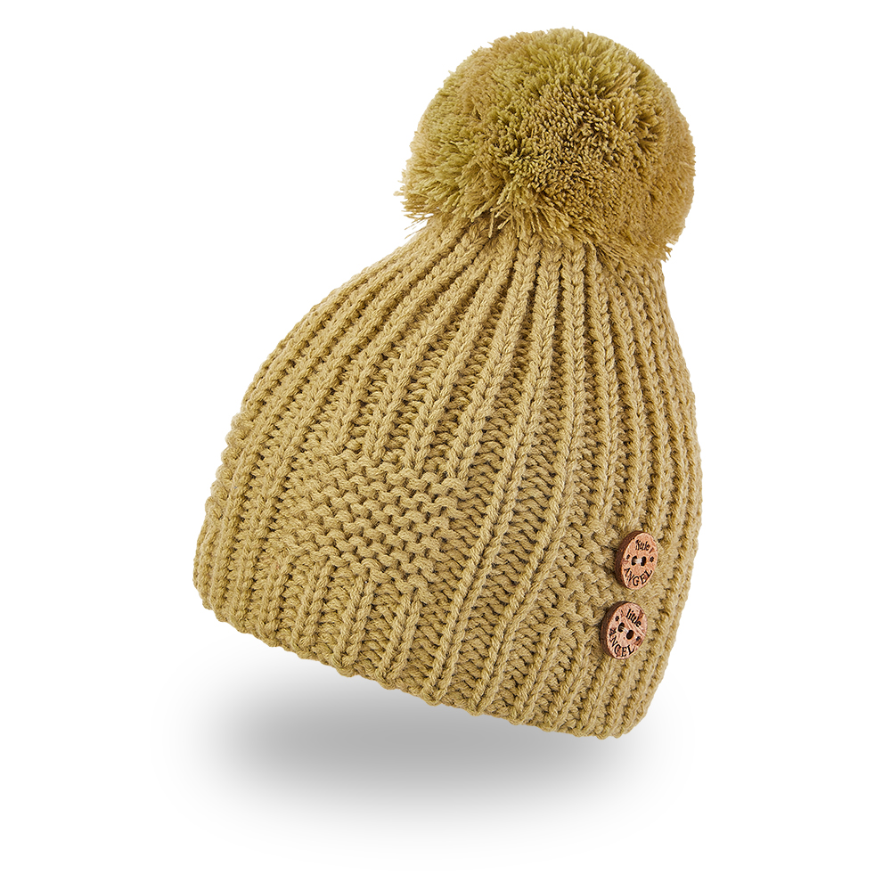 Cappello lavorato a maglia con pompon, bottoni Outlast ® - verde chiaro 5 | 49-53 cm