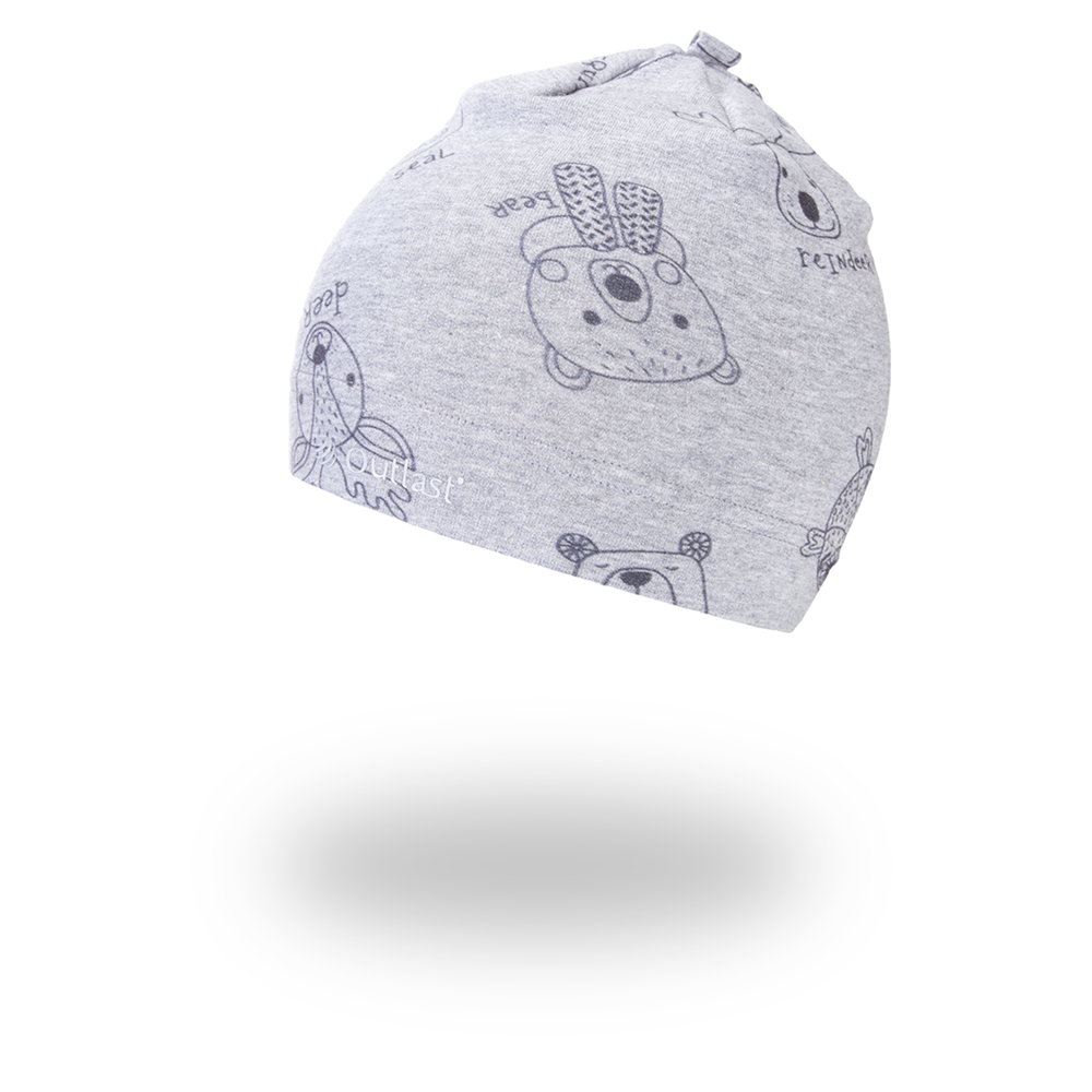 Bonnet coulissant extensible IMPRESSION Outlast ® - chiné gris animaux 4 | 45-48 cm