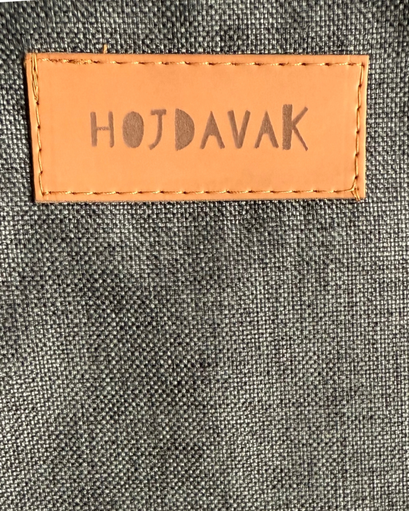 Hängesessel anthrazit meliert HOJDAVAK MAXI mit Kissen - Outdoor-Gewebe, schwarzes Seil