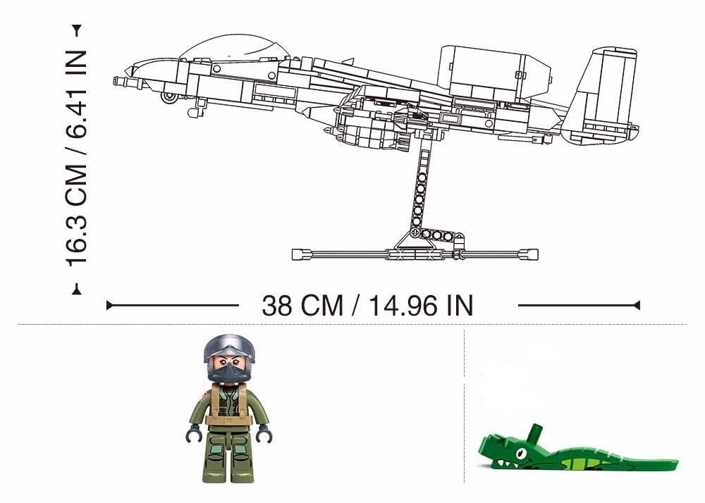 Sluban Model Bricks M38-B1362 Útočný letoun A10CS (obrázek 3)