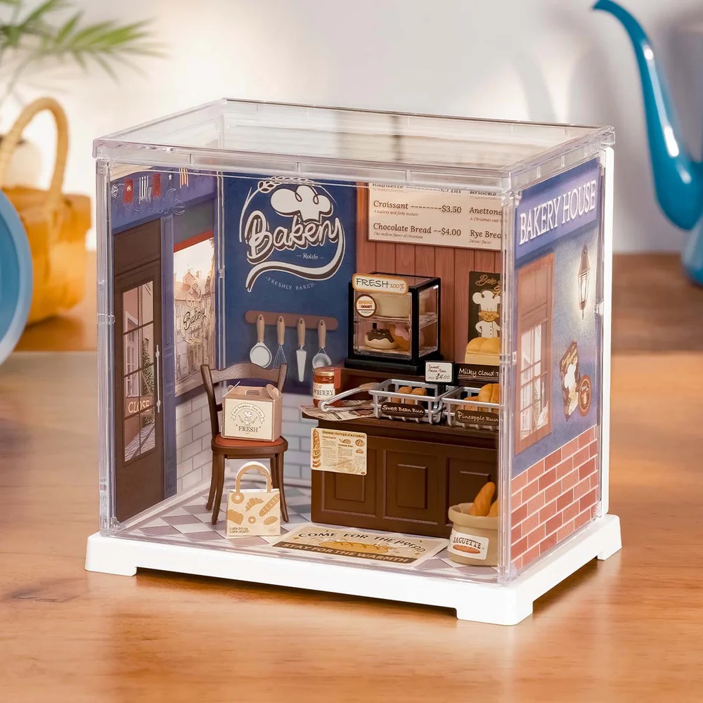 RoboTime 3D dřevěná skládačka Miniatura domečku mini Pekárna (obrázek 5)