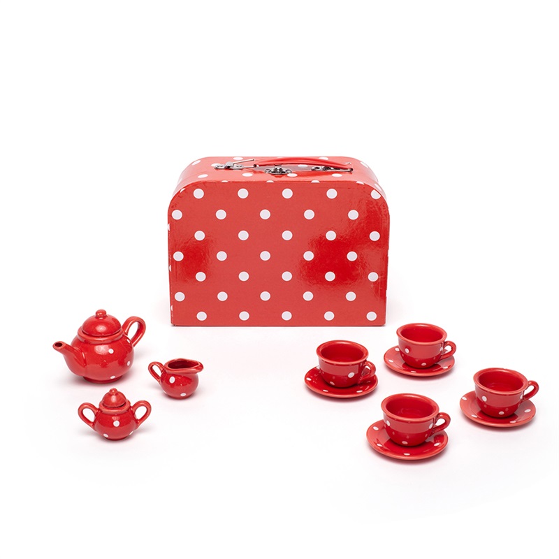 Bigjigs Toys Červený puntíkovaný čajový set (obrázek 2)