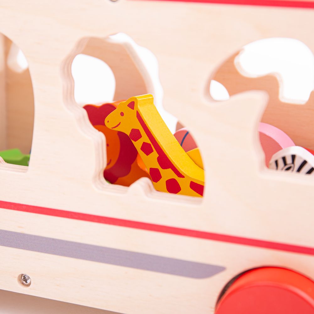 Bigjigs Toys Dřevěné auto se zvířátky safari (obrázek 10)