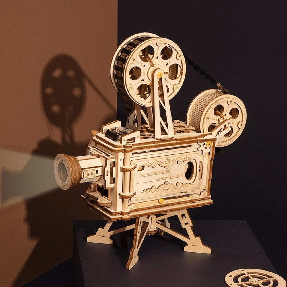 RoboTime 3D dřevěná mechanická skládačka Filmový projektor (obrázek 4)