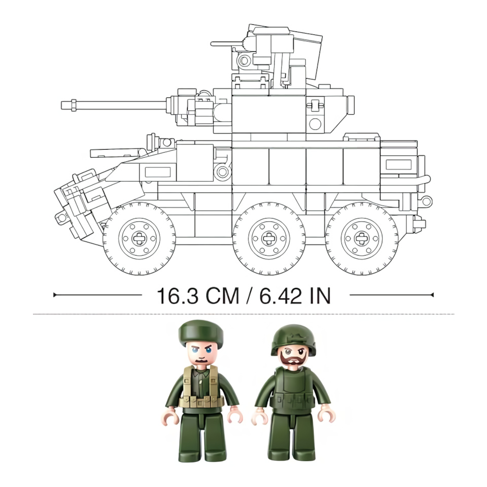 Sluban Model Bricks M38-B0753 Obrněné bojové vozidlo 6x6 EBRC Jaguar (obrázek 2)