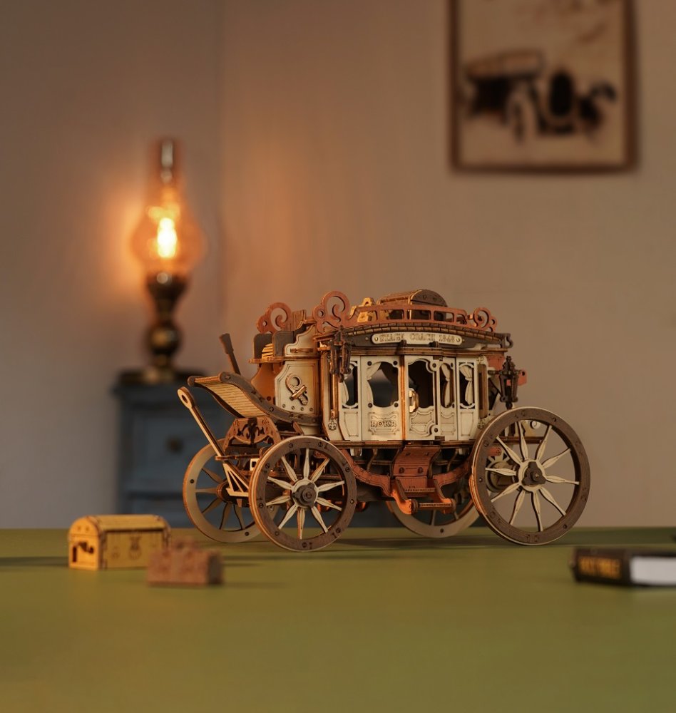 RoboTime 3D dřevěná skládačka hrací skříňky Dostavník (obrázek 11)