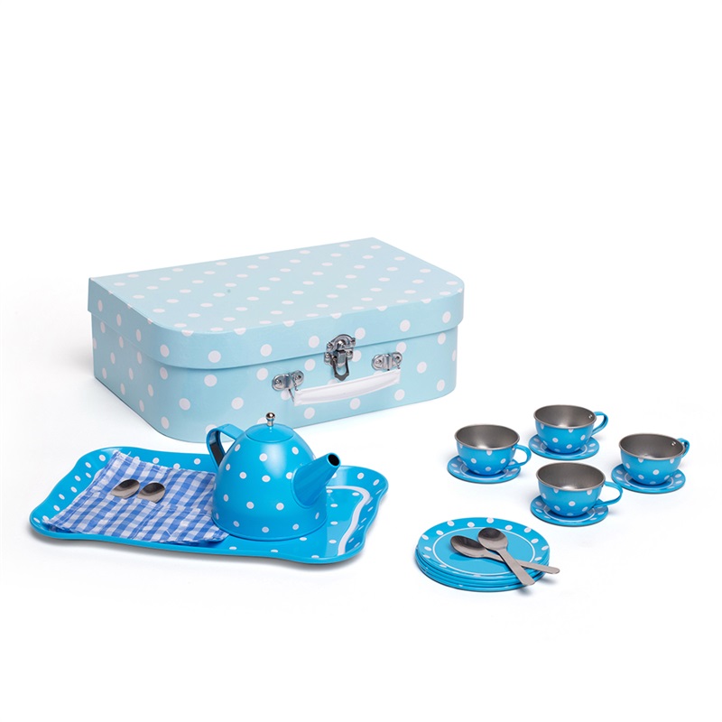 Bigjigs Toys Modrý puntíkovaný čajový set (obrázek 4)