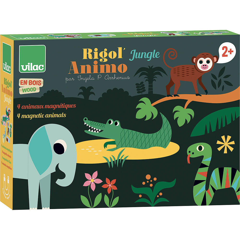 Vilac Dřevěné magnetické puzzle zvířátka Jungle (obrázek 5)