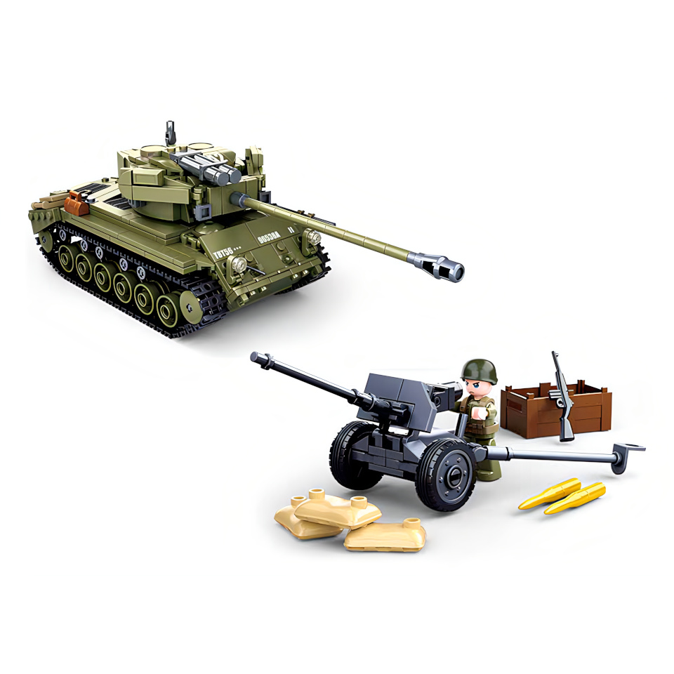 Sluban Army N38-B0860 Střední tank 2v1 a protiletecké dělo (obrázek 3)