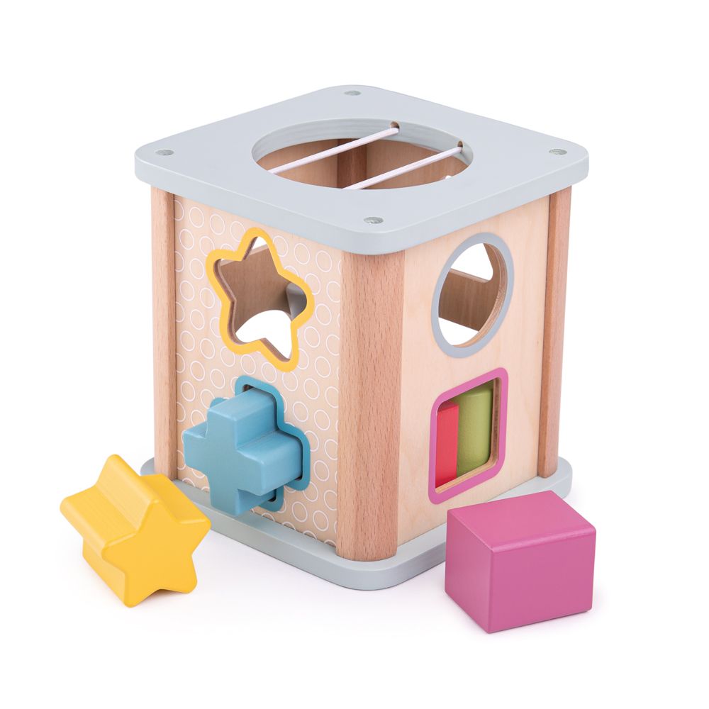 Bigjigs Toys Motorická kostka modrá (obrázek 6)