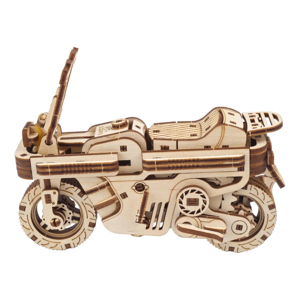Ugears 3D dřevěné mechanické puzzle Skládací skútr (obrázek 4)