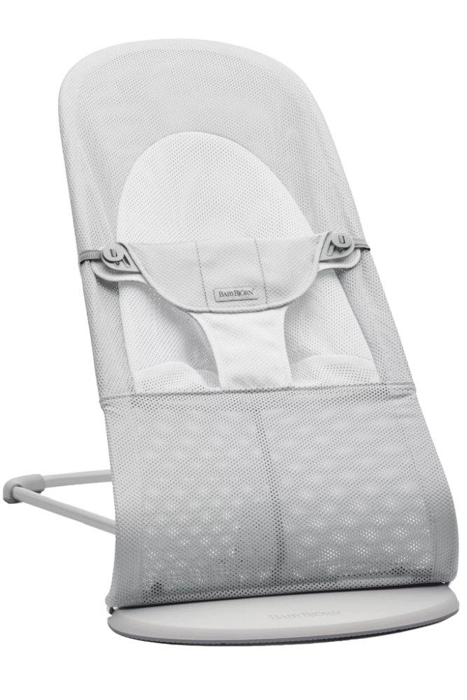 BABYBJÖRN Leżak Balance Soft Silver White Siatka, lekka konstrukcja