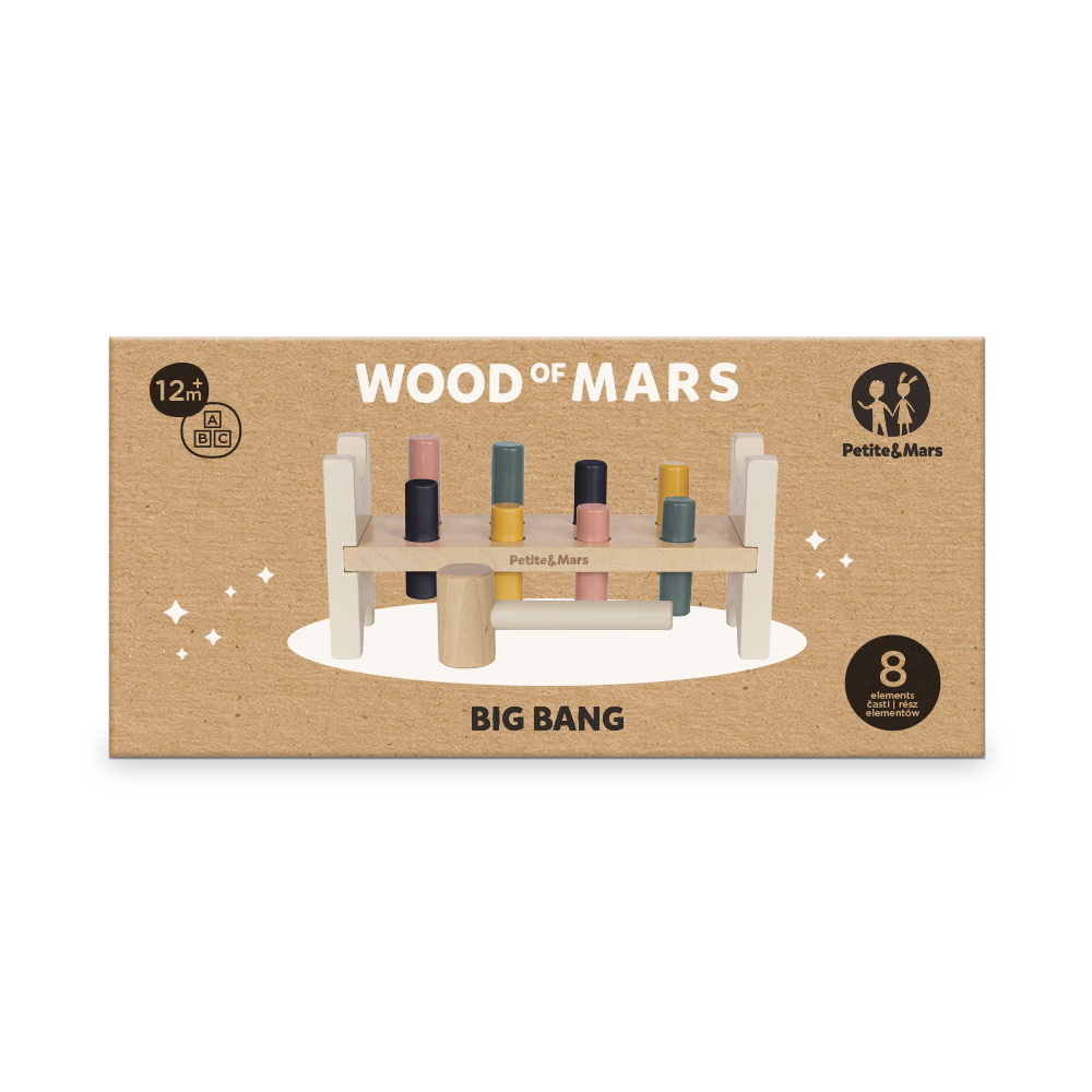 PETITE&MARS Hračka Dřevěná Big Bang Wood Of Mars 12m+