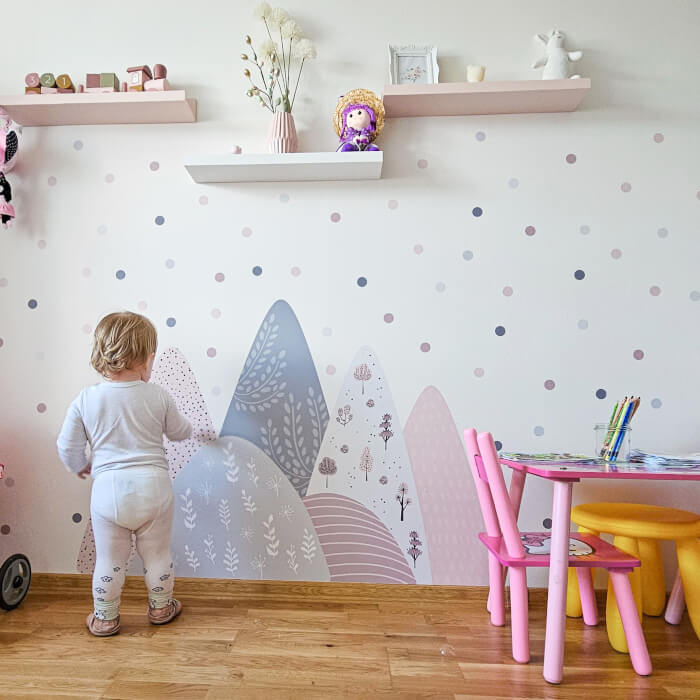 Stickers Muraux Pour Filles - Collines Pleines De Plantes