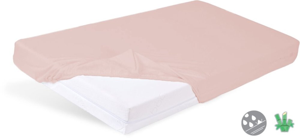 BABYMATEX Vattentätt Lakan Med Gummiband Bambu 70x140 Cm Rosa