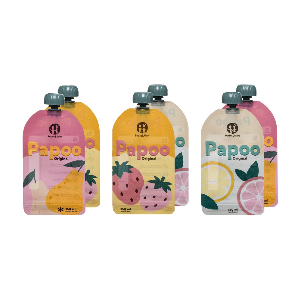 PETITE&MARS Food Pouch Papoo Original - 6 Pcs