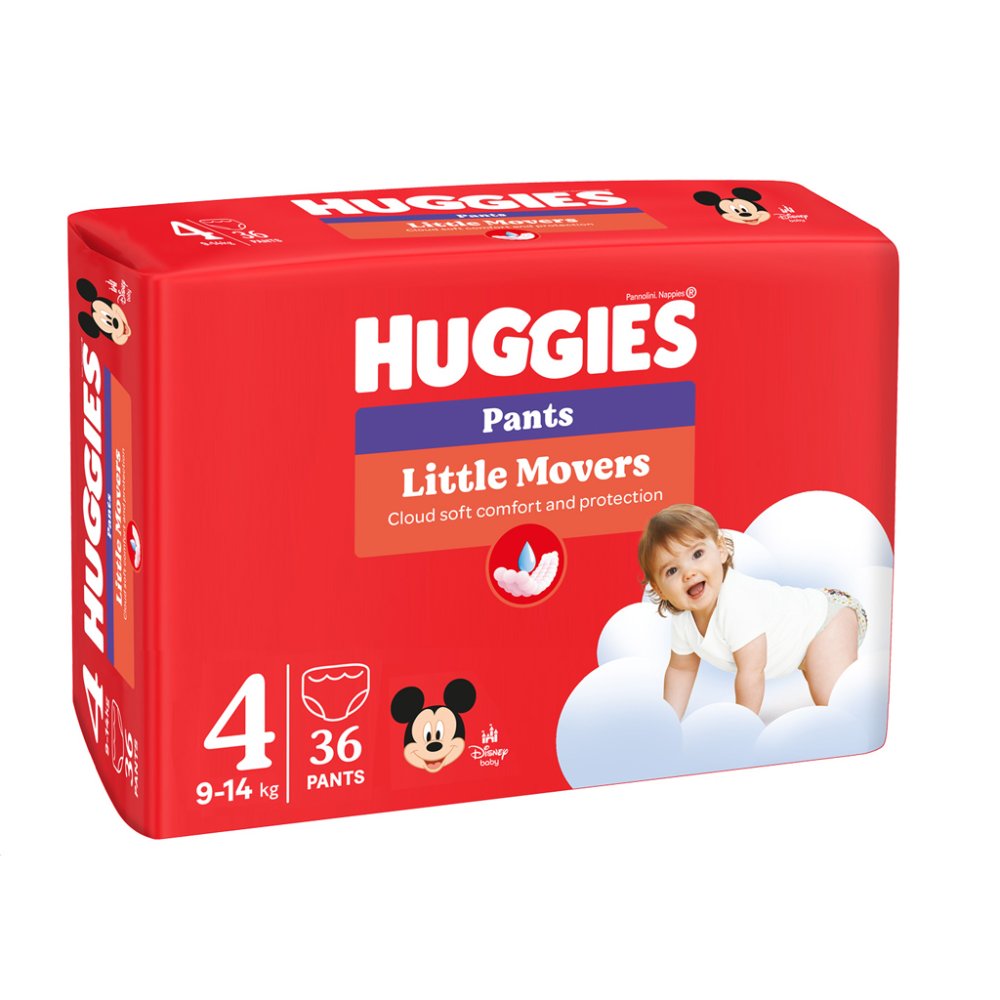 HUGGIES® Little Movers Pants 4 (9-14 Kg), 36 Pcs