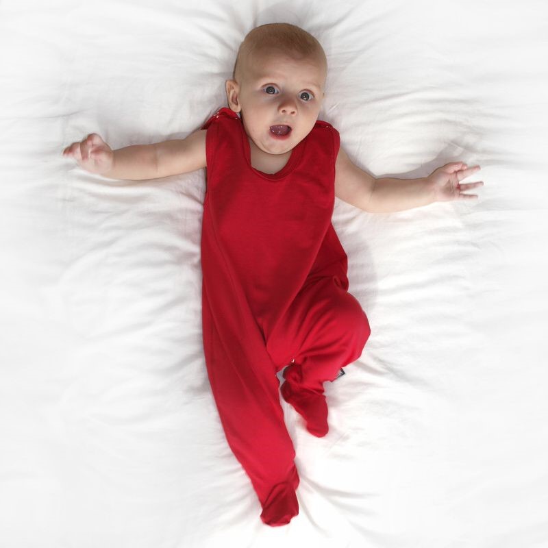 Barboteuse bébé en coton, rouge 62
