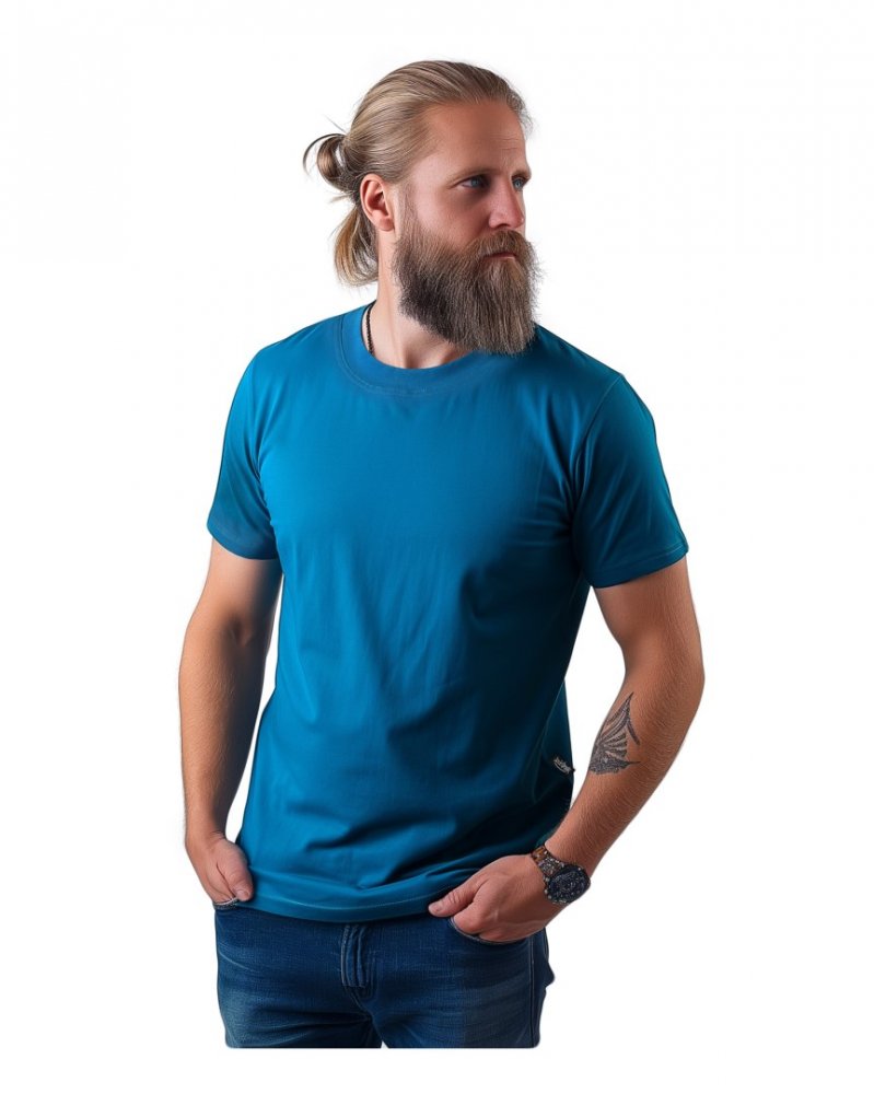 T-shirt hommes Marek, manches courtes, turquoise foncé XL
