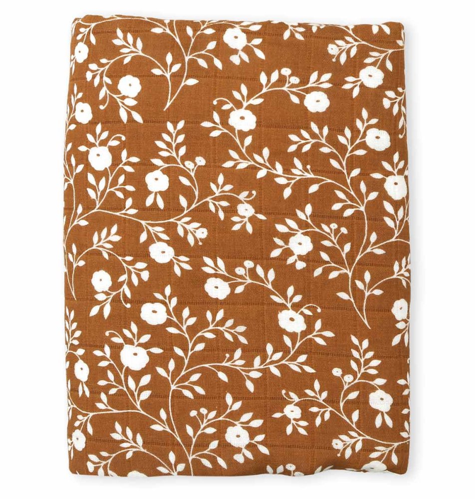 A Little Lovely Company - Muslinhandduk XL, blossom - caramel