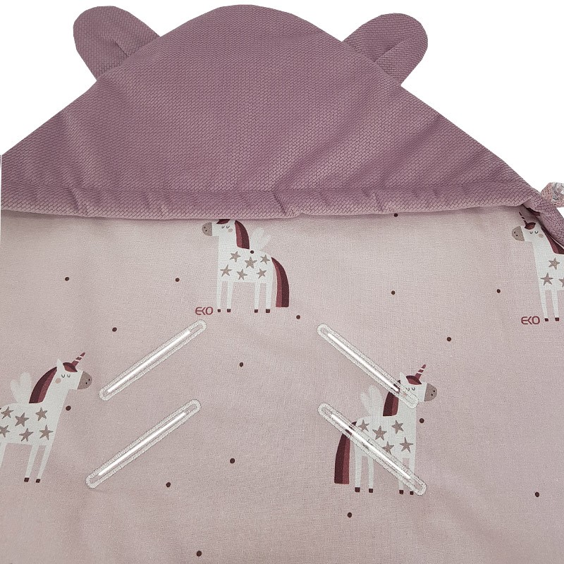 Sacco nanna avvolgente EKO per seggiolino auto VELVET Unicorn 110x100 cm - immagine 7