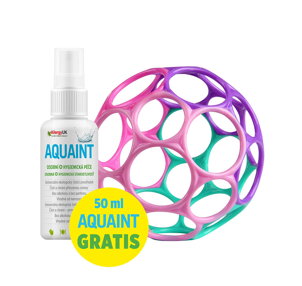 OBALL Giocattolo Oball™ Classic 10 cm rosa/viola 0m+AQUAINT Acqua detergente 100% ecologica 50 ml