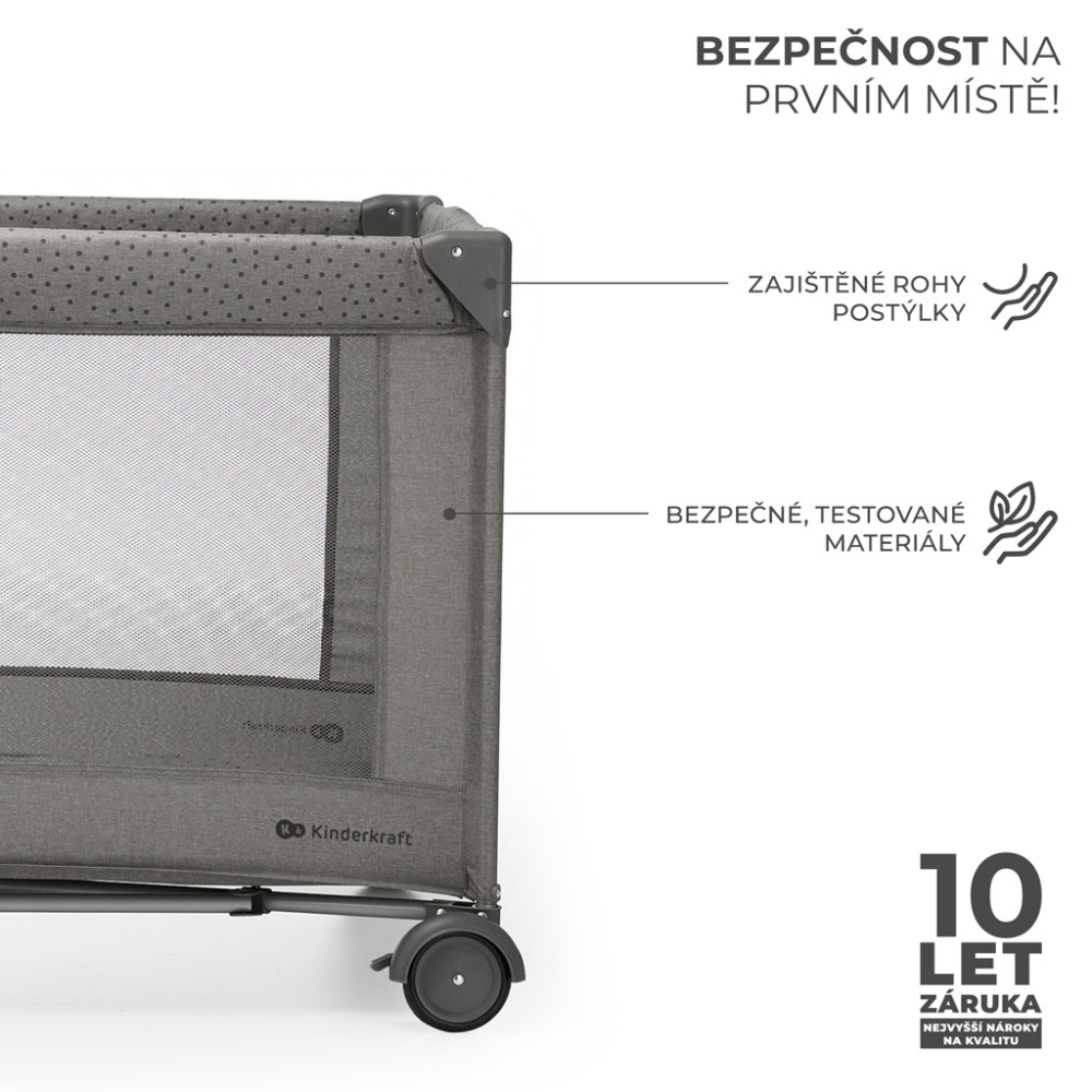 KINDERKRAFT Lettino da viaggio Joy 2 Dark grey - immagine 7
