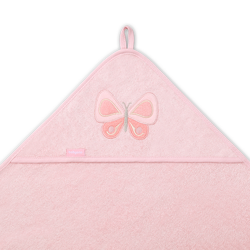 BABYONO Asciugamano con cappuccio Bamboo rosa 100x100 cm - immagine 7
