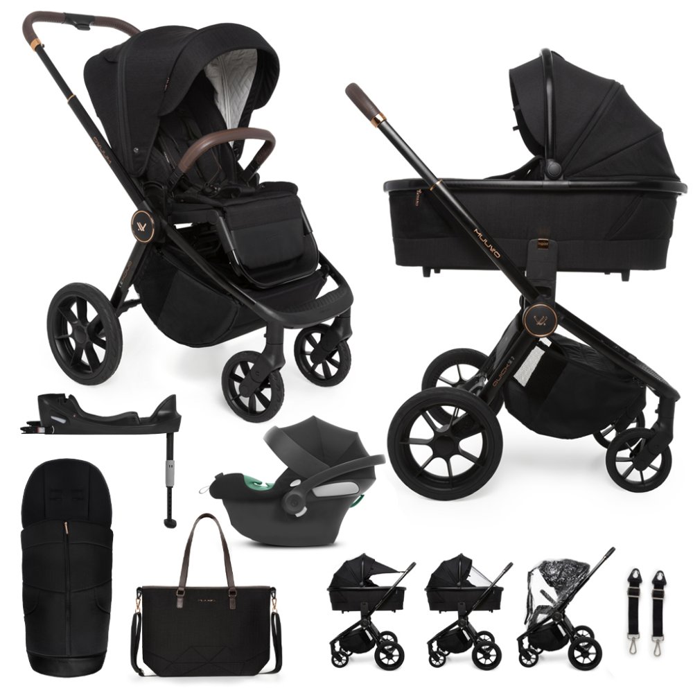 MUUVO SET Wózek 4w1 Quick SE 2 Sunset black set + CYBEX Aton B2 i-Size + baza