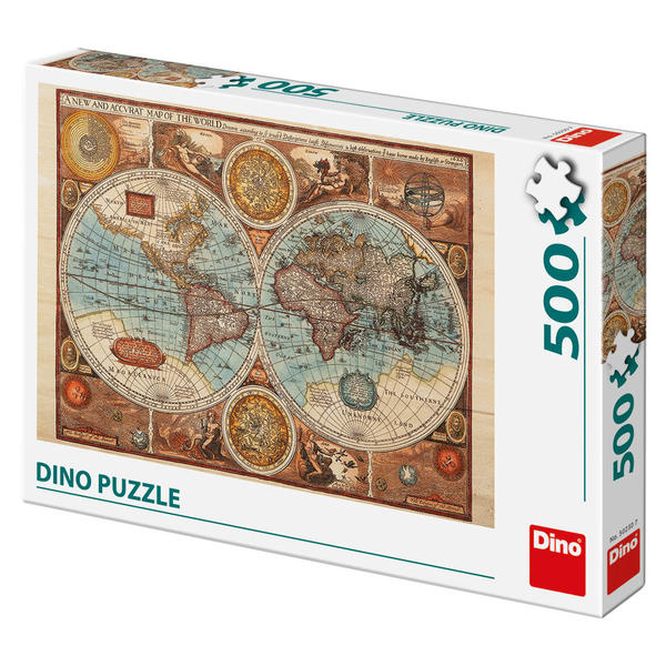 Dino Puzzle Mapa Świata z 1626 roku - 500 elementów