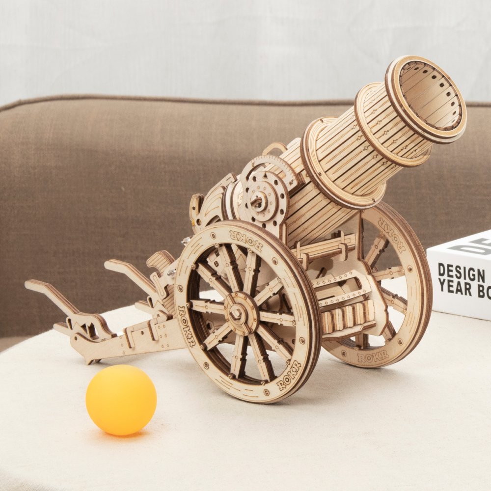 RoboTime 3D dřevěná mechanická skládačka Obléhací kanón (obrázek 9)